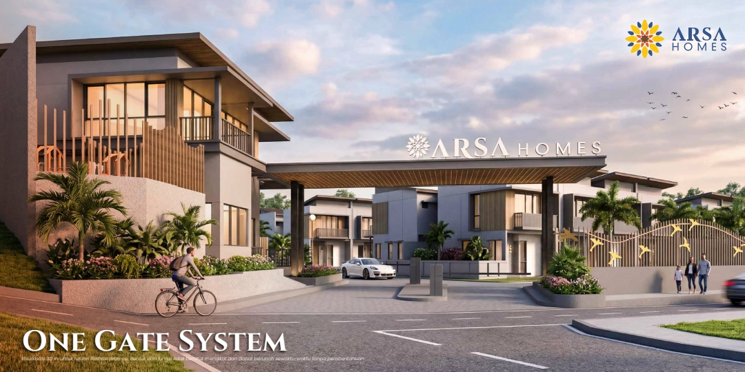 Gerbang cluster arsa homes dijaga 24jam